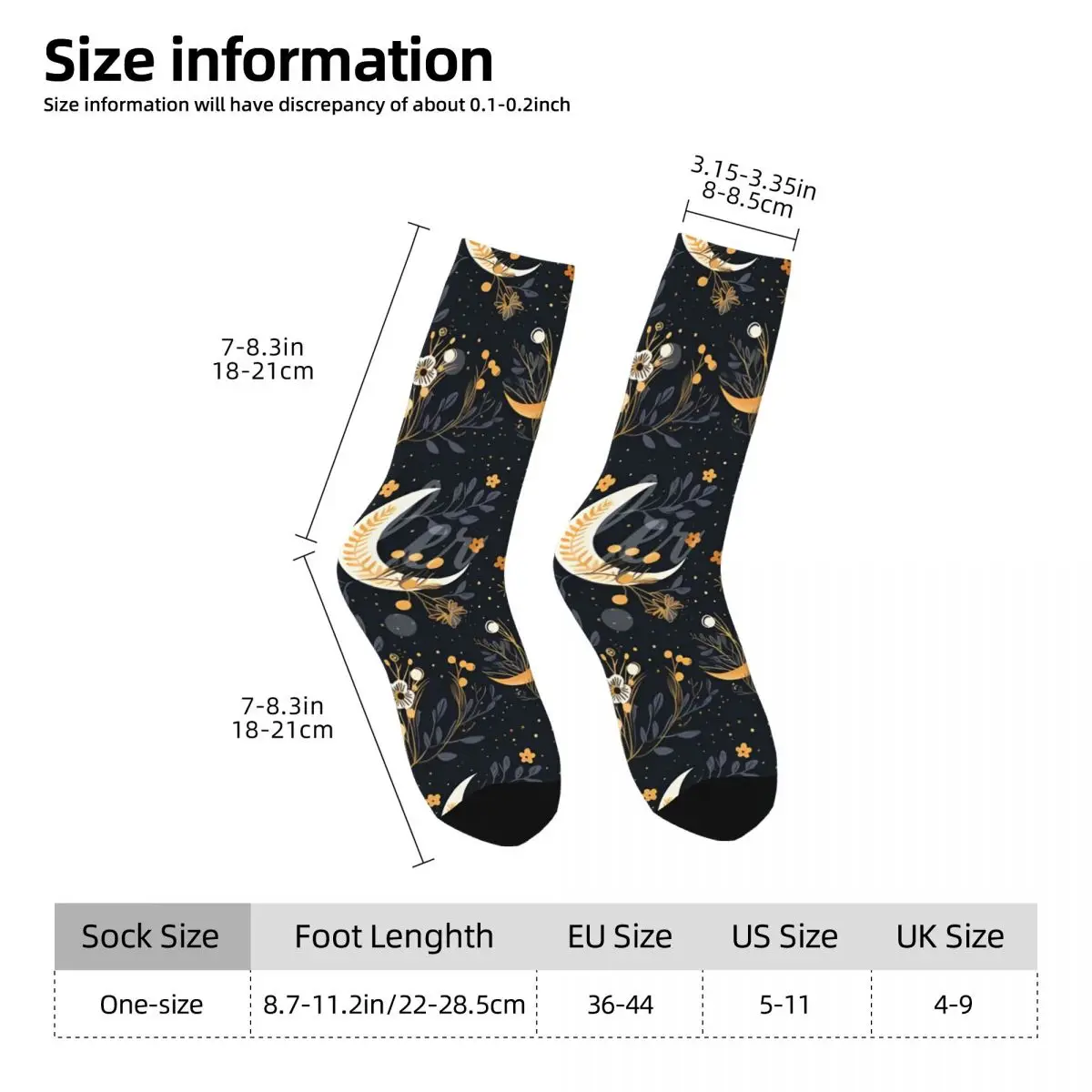 Sun Moon Unisex Winter Socks Running Happy Socks Street Style Crazy Sock