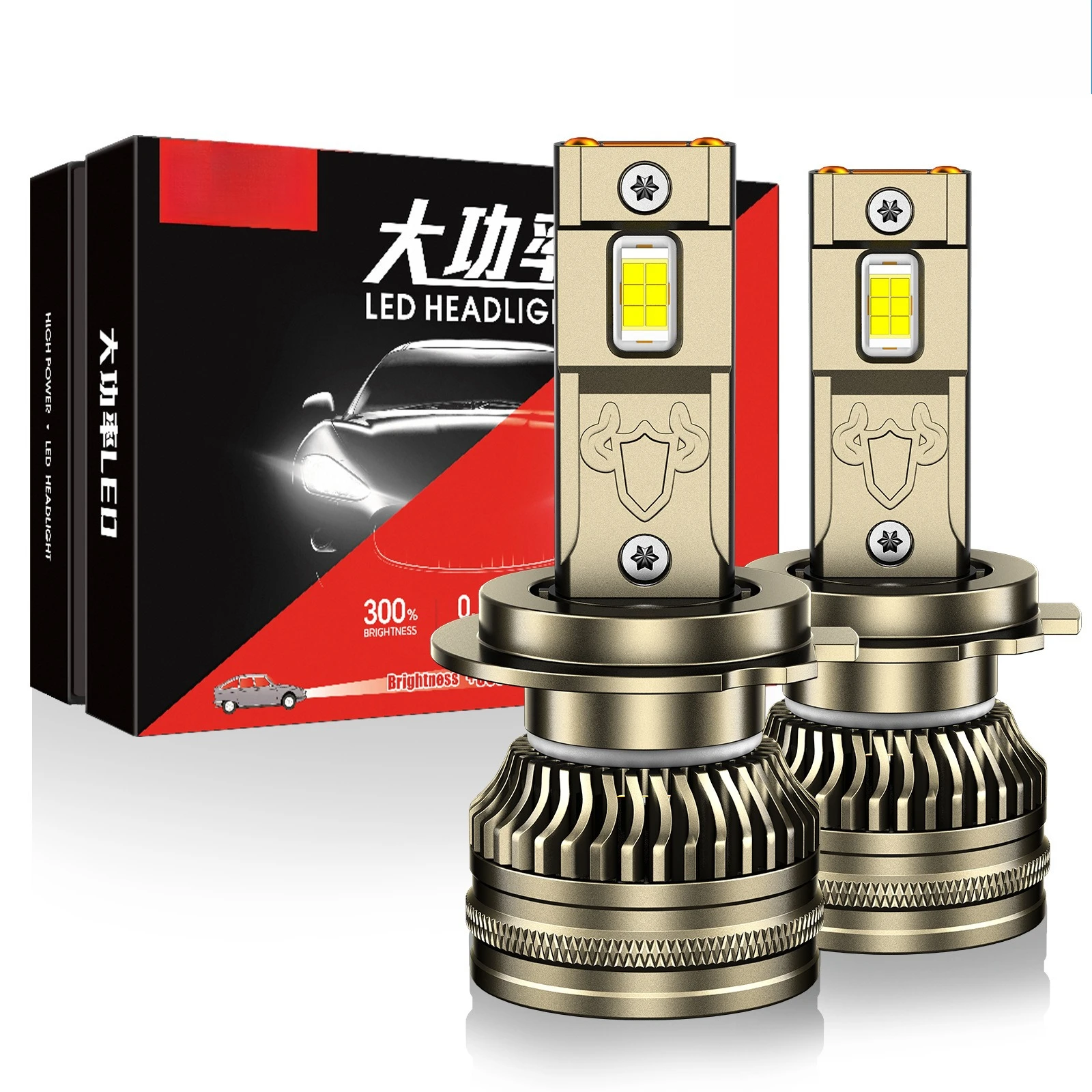 

110W 12000LM Powerful 6000k White H4 High low beam 2 Copper Tube Canbus Led Car Headlight CSP 3570 Lamp DC12-24V Auto lights