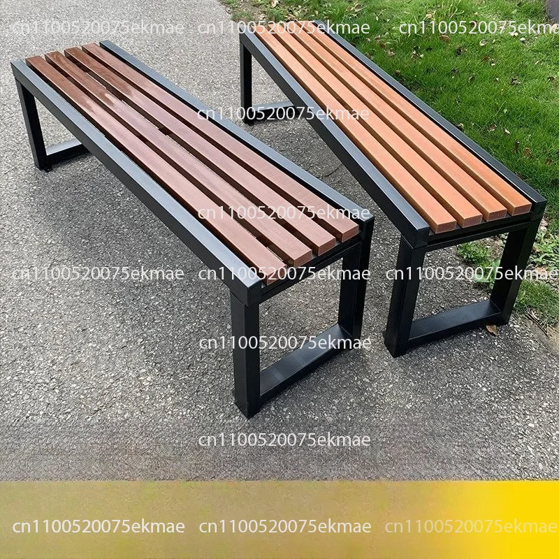 Park chair bench courtyard preservative wood outdoor bench row chair square