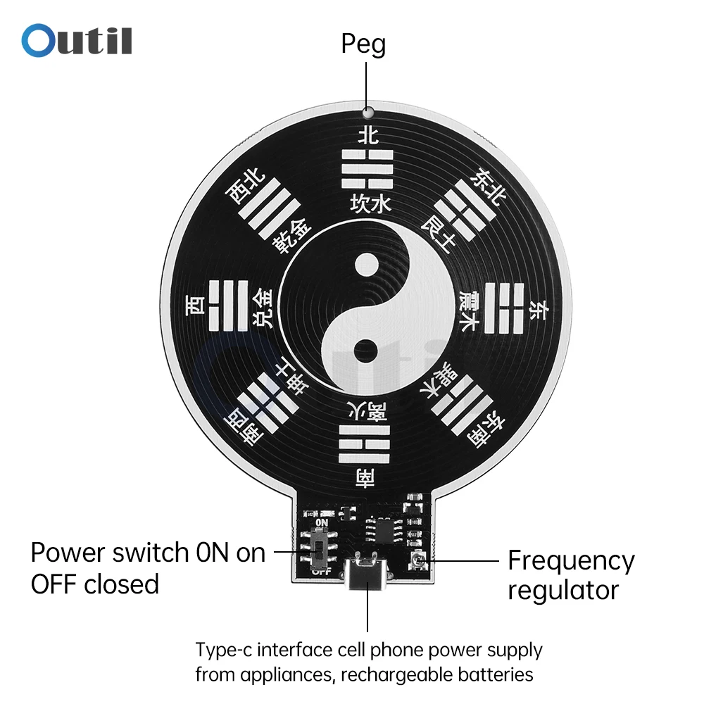 DC5V Schumann Wave Generator Type-C Ultra-low Frequency Pulse Signal Generator Module 7.83HZ Electromagnetic Wave Version