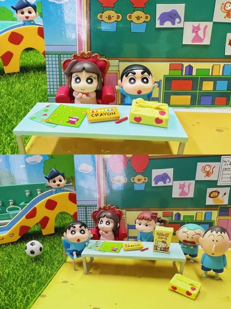 RE-MENT Pastello Shin Chan Futaba Scuola Materna Cieca Scatola Giocattoli Mini Scena Serie Figura Modello di Bambola Giocattoli Raccogliere Ornamenti