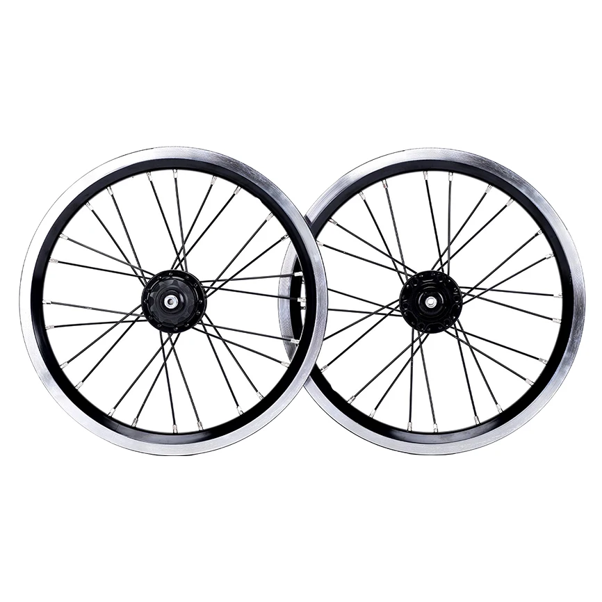 JKLitepro Folding Bicycle Single Speed 14 Inch Wheelset Disc Brake V Brake 74mm Front 85mm Rear Wheel Rims