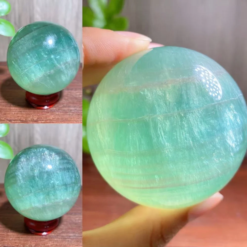 1PC Natural Colorful Candy Fluorite Sphere Crystal Ball Witchcraft Quartz Home Decor Gift Healing Stone Shoot Under Lighting