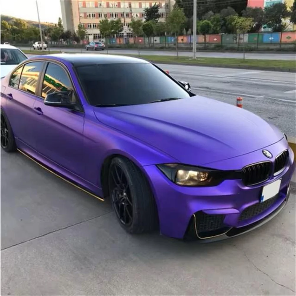 Car Wrapping Roll Adhesive Decal Satin Purple Car Adhesive Sticker Matte Chrome Film