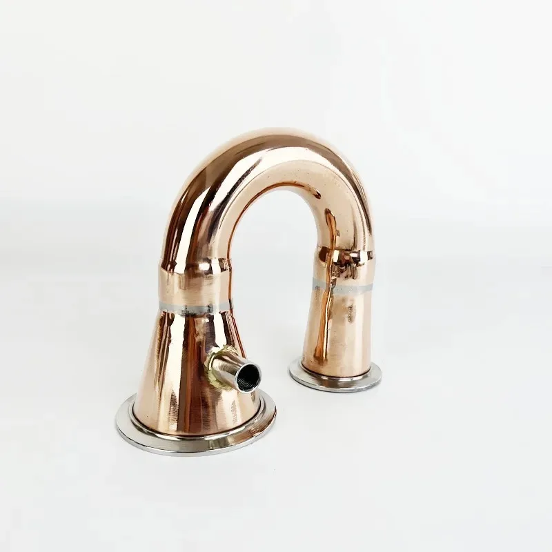 

Sanitary Copper Elbow 3"(76mm)OD91 * 2"(51mm)OD64 With 1/4" Female Thread,180 degree Copper U Type Bend Pipe For Distillation