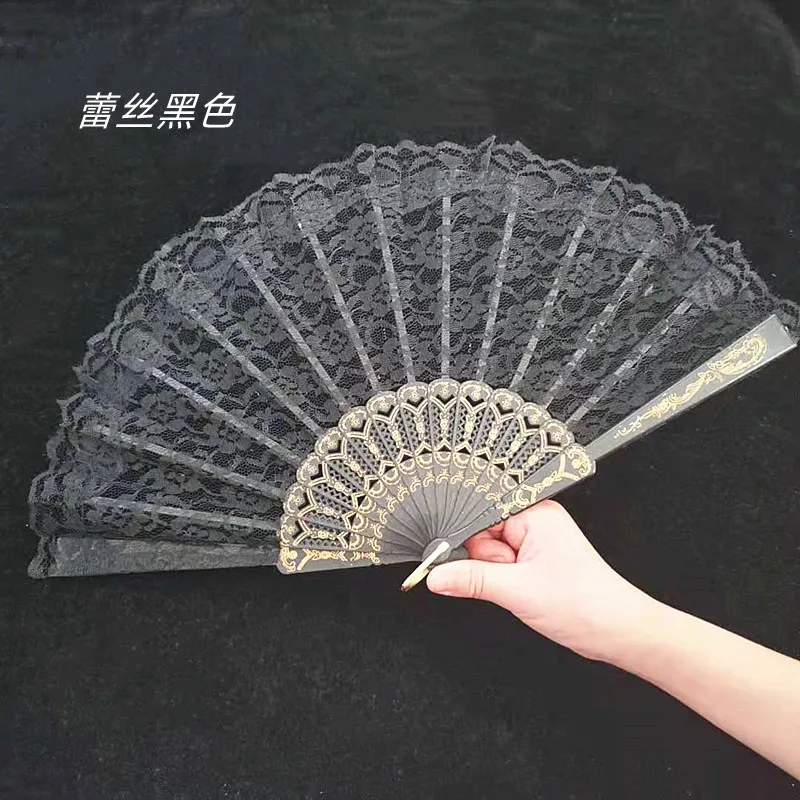 ريشة مروحة الدانتيل مروحة لوليتا الرقص شيونغسام تظهر 1920s الزعنفة مروحة قابلة للطي الرقص التصوير الدعائم حفل زفاف الديكور