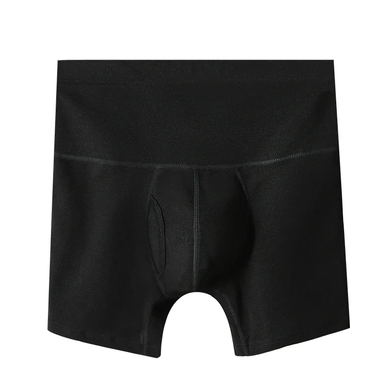 Men's high-waisted large-sized anti-friction leg protection waistband warm-keeping sports straight-leg short pants