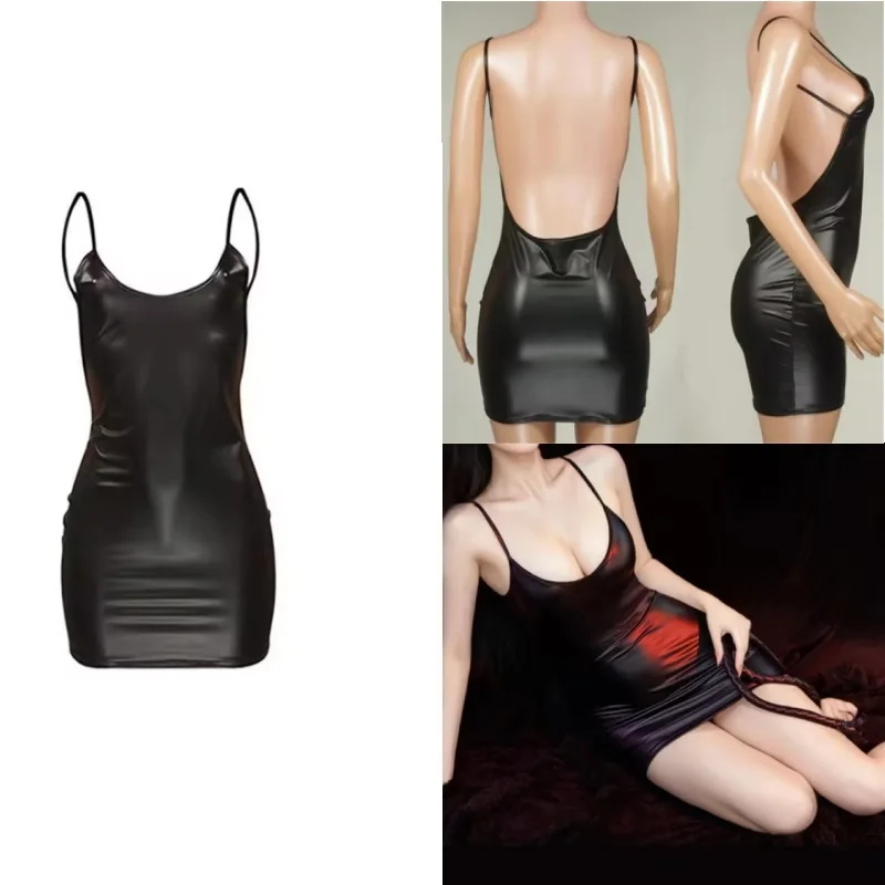 

Сексуальное блестящее облегающее платье из искусственной кожи из лакированной кожи, женское яркое серебряное мини-платье, клубное вечернее платье, Vestidos ﻿