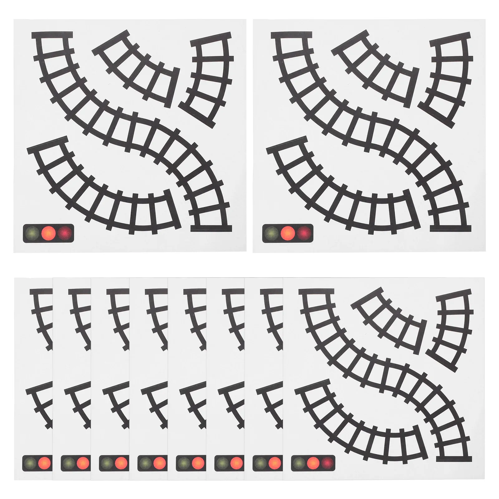 

10pcs Traffic Sign Stickers Kids Toys Wall Decor Railroad Track Tape Home Signs Car Racing Decals Scene DIY Educational