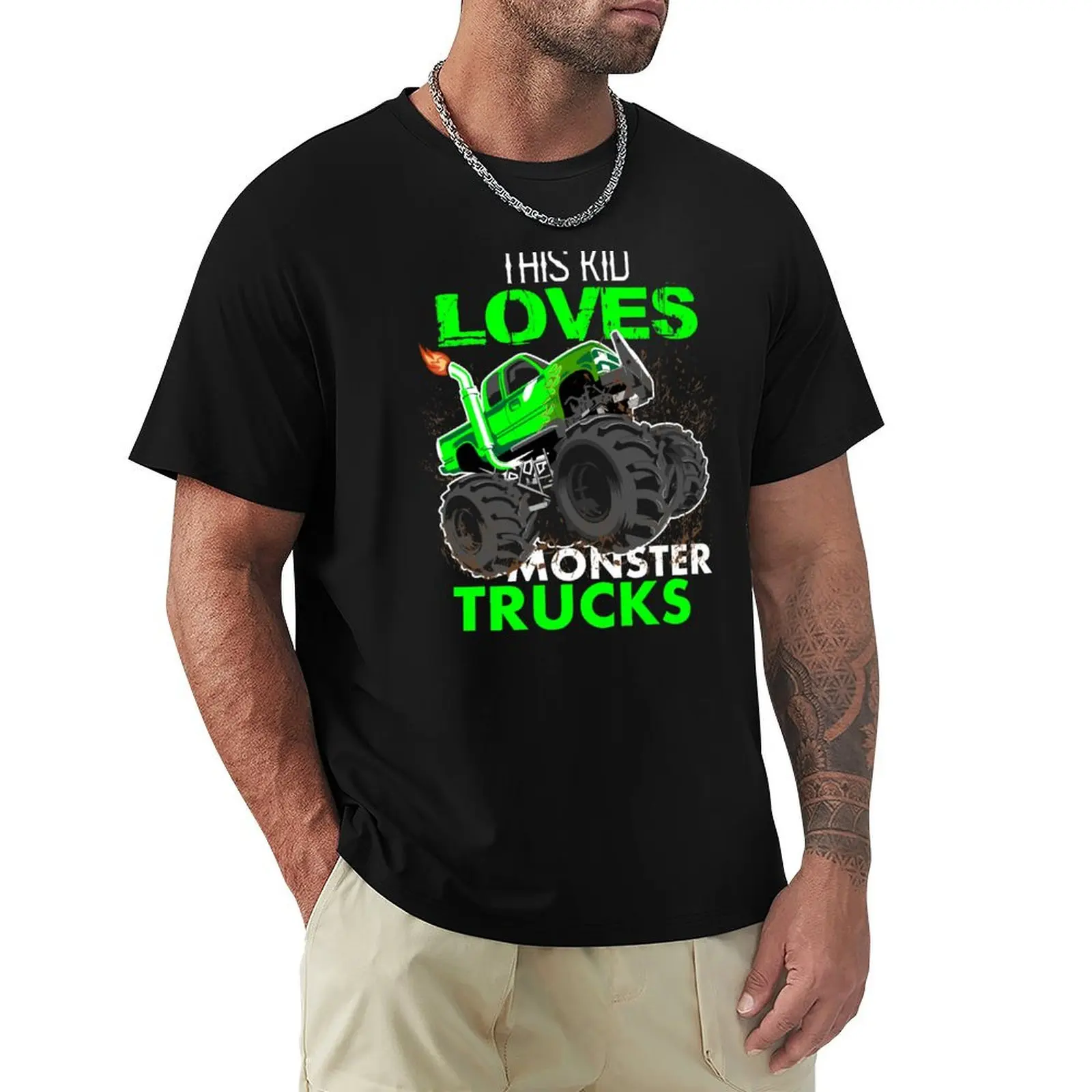 

Youth Monster Trucks, this kid loves monster trucks, Boys car Boys and Girls Gift T-Shirt graphic shirts plain t shirts men
