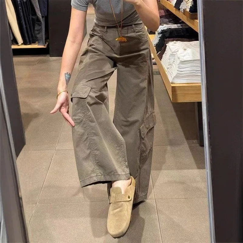 High Waist Wide Leg Casual Pants Women's Loose Fitting Slimming Drapey Versatile Solid Fashionable Workwear Trousers Women Pants