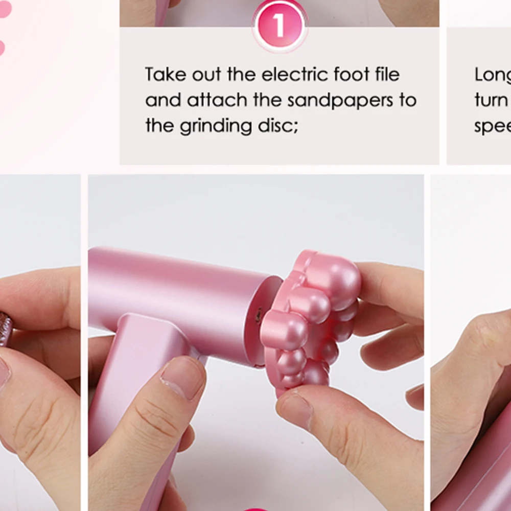 مطحنة قدم كهربائية بثلاث سرعات، مسامير القدم، إزالة مسامير القدم الميت والرطب والجاف القابلة لإعادة الشحن