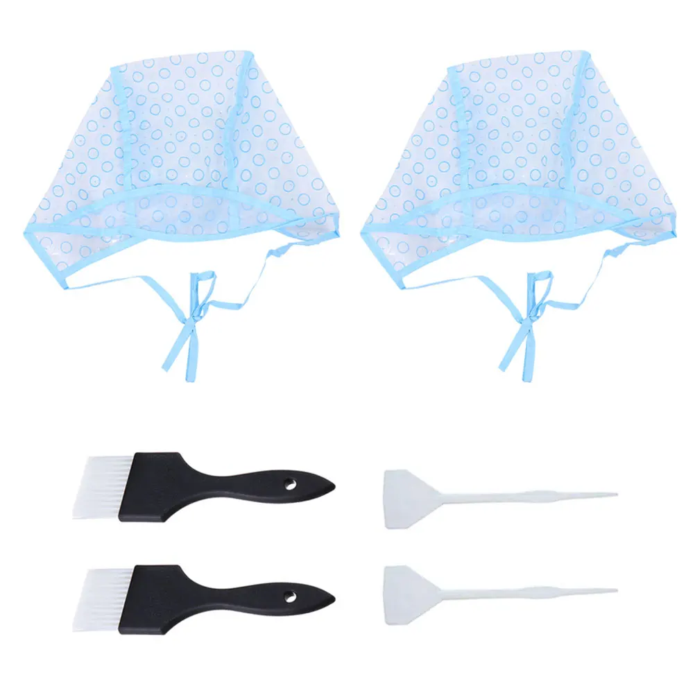 

6 Pcs Hair Color Kit Dyeing Tool Hook Straight Tinting Brush Highlighting Cap Coloring