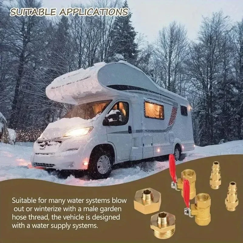 RV Winterize Blowout Adapter with 1/4\