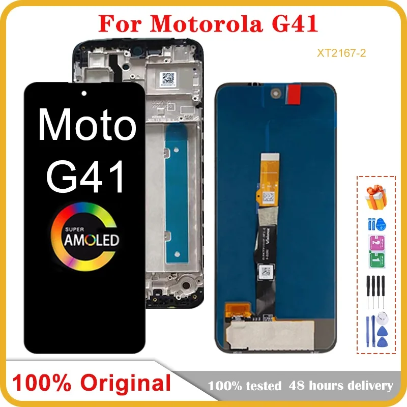 

6.4 Inch For MOTOROLA Moto G41 Lcd Touch Screen Digitizer Assembly For Motorola Moto G41 Display With Frame