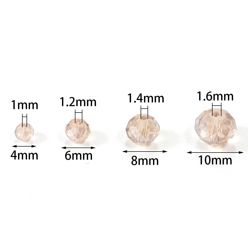 200-1000Pcs 4-10mm Faceted Abacus Beads Crystal Flat Loose Bead DIY Sewing Garment Decoration Charms Handmade Crafts Accessories