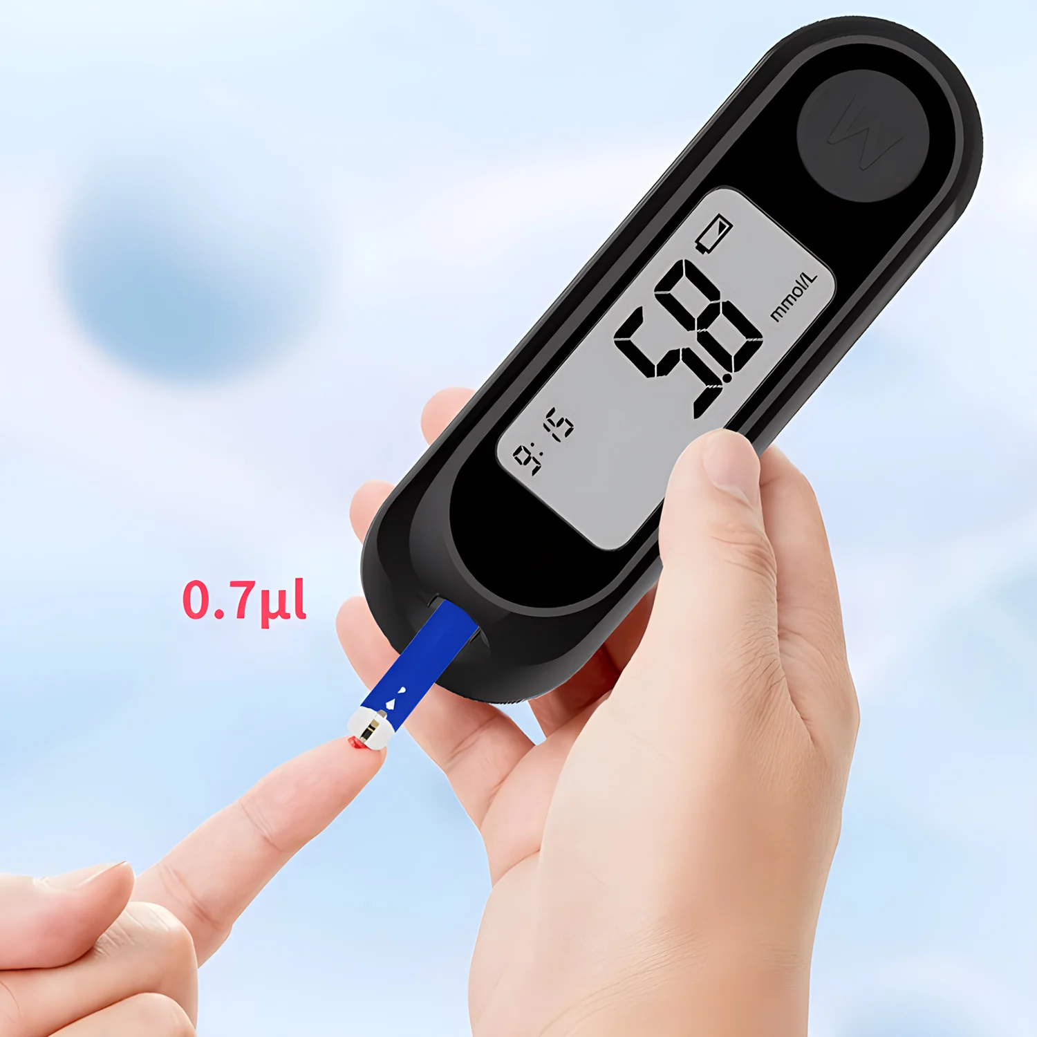 Medizinisches Blutzuckermessgerät 50 Stück Teststreifen Lanzetten Blutzuckermessgerät-Set Zuckermonitor Glucometro für Diabetes Blutzuckermessung – Detail 6