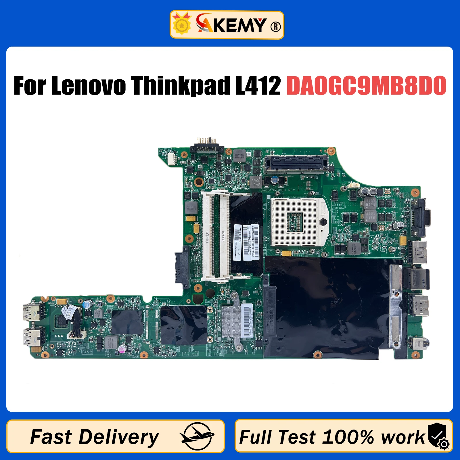 

AKEMY For LENOVO Thinkpad L412 Laptop Motherboard HM55 DDR3 DA0GC9MB8D0 100% Tested Fully Work