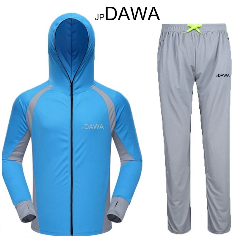 JP Dawa Fishing Sunscreen Clothing Summer Men's Quick Drying Breathable Lightweight Long Sleeved Hooded Coat Fishing Clothing