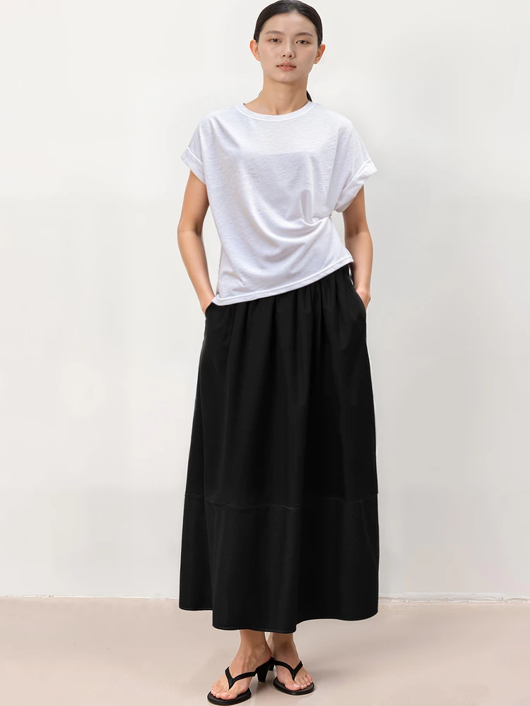 

Льняная футболка Uclio: дышащая, с коротким рукавом, женская, повседневная, модная, премиум-класса, не требует глажки, машинная стирка, с круглым вырезом