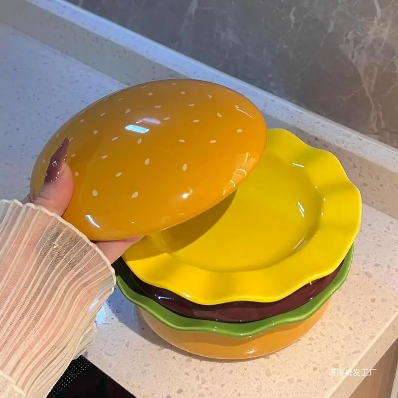 

New Hamburger Cutlery Set Household Use 2024 New Ceramic Beautiful Exquisite Cute Pochacco Plates High Aesthetic Value Tableware