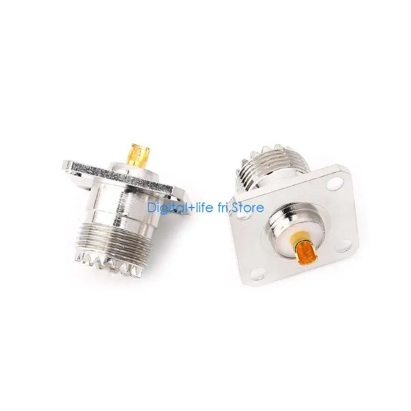 E06D 5pcs UHF SO239 Female Flange Panel Chassis Deck Mount Adapter Connector Straight