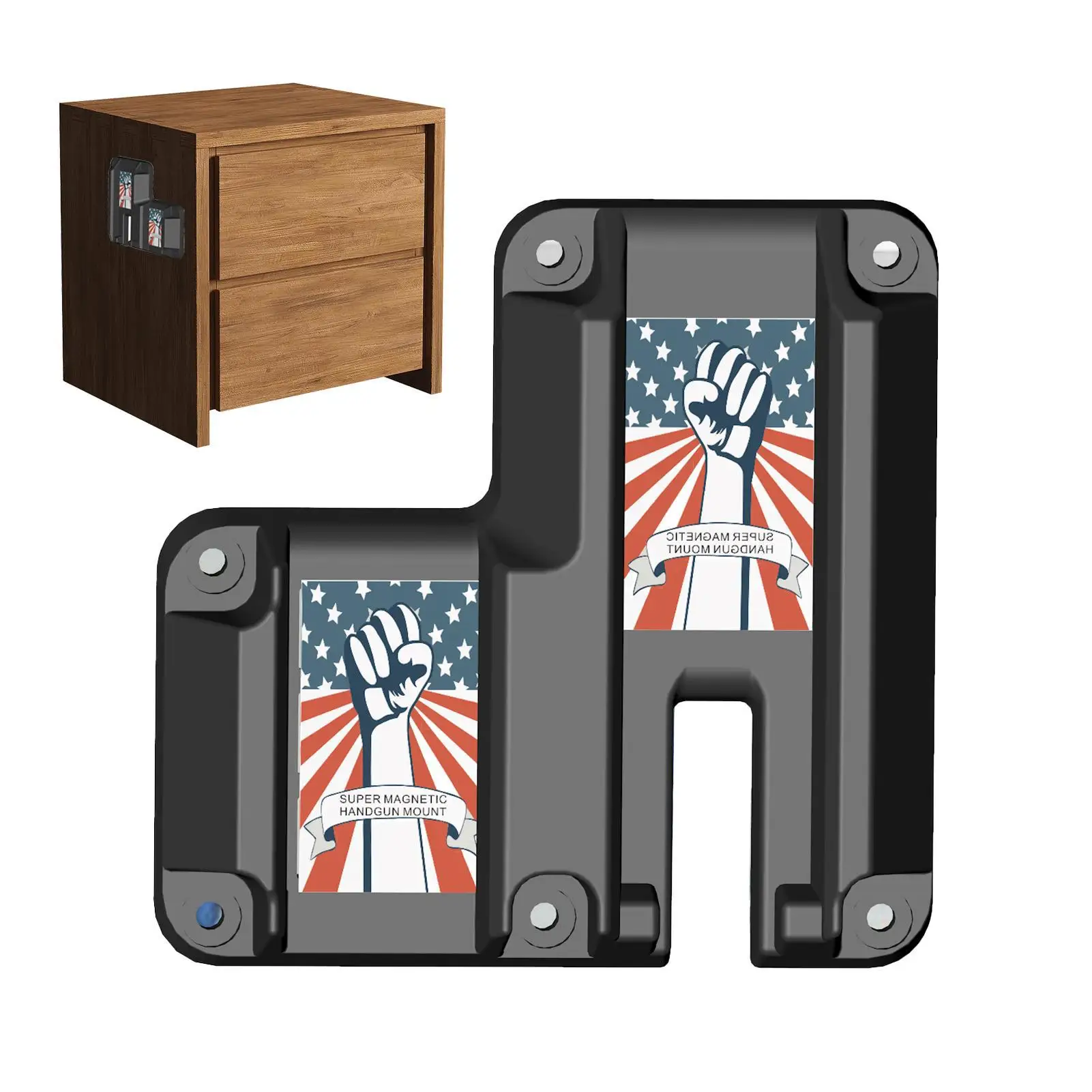 Staffa per pistola a doppio sedile Magnete Porta pistola Accessori per pistola Supporto per riviste Fondina Espositore per stoccaggio per Glock G17 G19 G22