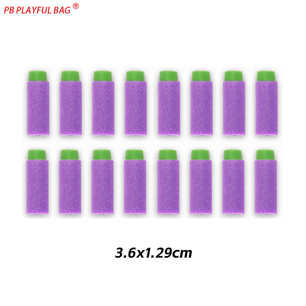 3.6x1.3 CM Korte Zachte Spons Kogels Speelgoed Schuim Munitie Paars Rood Geel Zwart Speelgoed Zachte Kogel Pistool accessoire QJ110