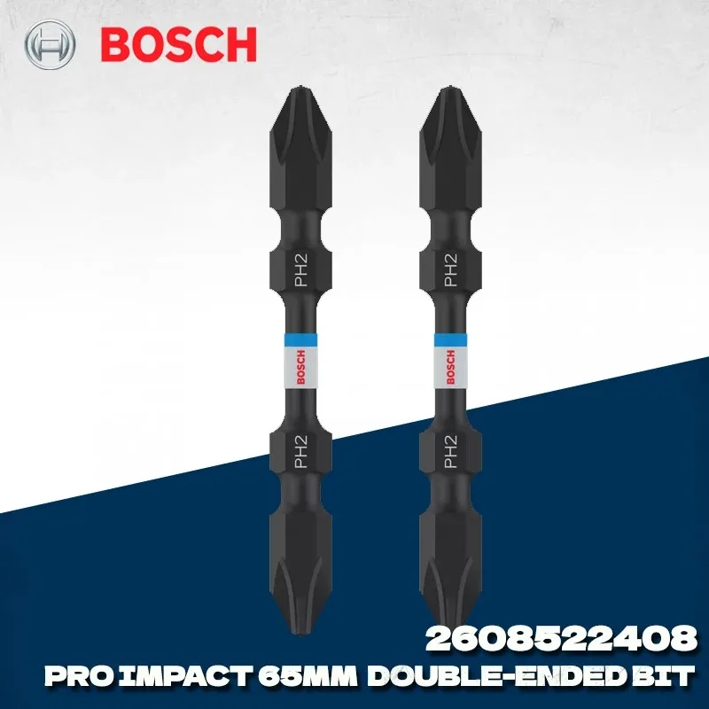 

BOSCH 2608522408 2 шт., ударная двусторонняя бита, 65 мм, сверло с длинной канавкой, крестообразная отвертка, аксессуары для электроинструментов