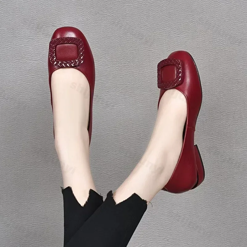 Weiche Lederschuhe mit Rindersehnensohle für Damen, Frühling/Herbst, Festliche Sommerschuhe für Hochzeit, Bankett und Muttertag – Detail 2