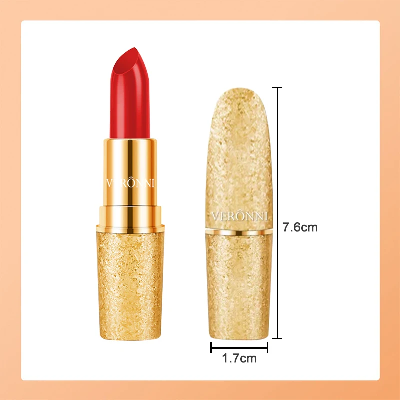 17-kleuren gouden tube lippenstift hydraterende fluwelen matte matte lippenstift bullet lippenstift