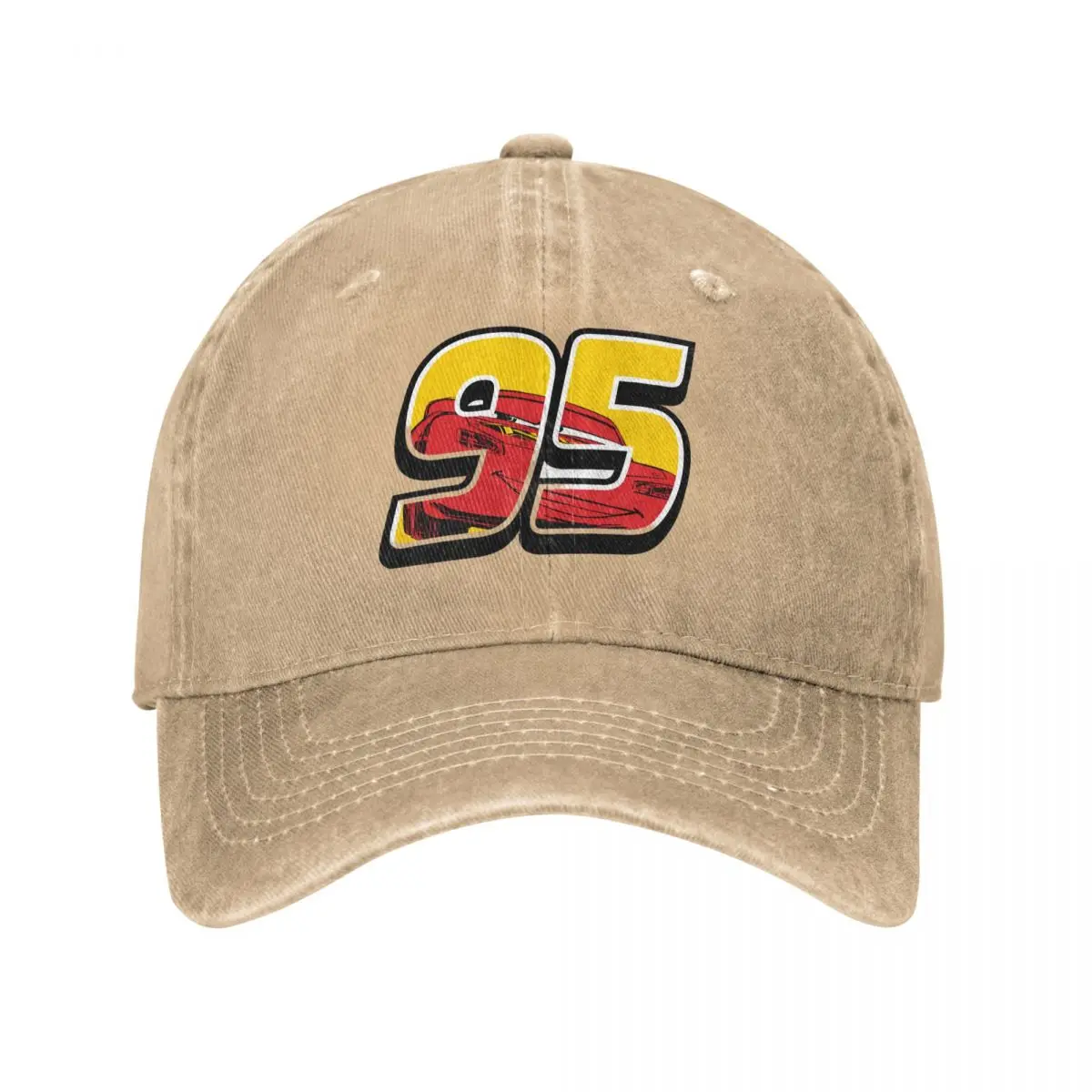 Lightning McQueen Go 95 Men Women Baseball Cap Cars Distressed Denim Washed Caps Hat Vintage Unstructured Soft Snapback Hat