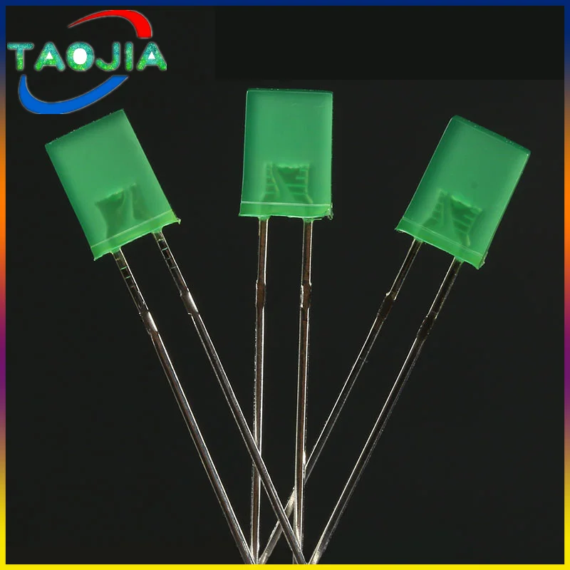 100 pcs 2x5x7 Rectangular LED Emitting Diode Lamp White Red Green Blue Yellow Orange Diffused Color Square DIY Indicator