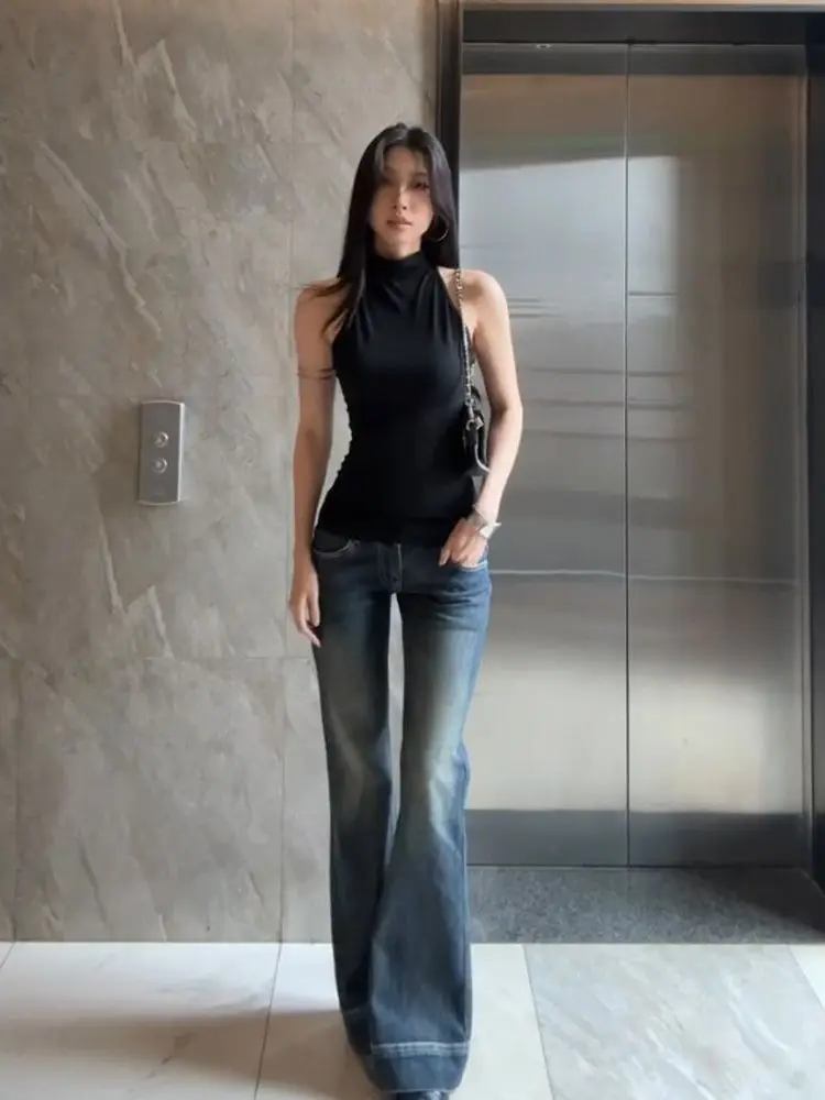 Korean Style Half High Collar Vest T-Shirt Women Summer Inner Wear Outer Wear Slimming Waist Control Sleeveless Sexy Top