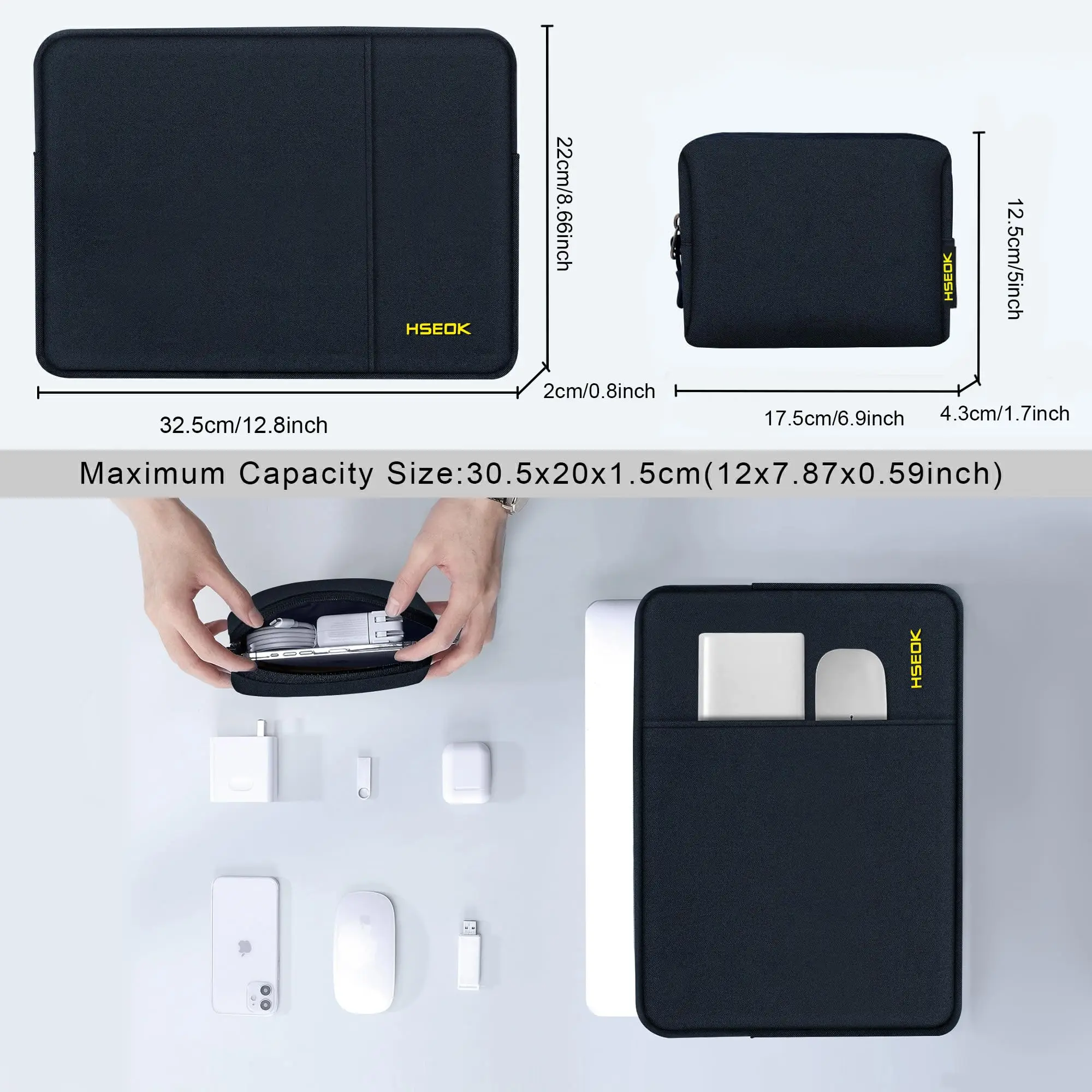 Laptop Case 13.3 inch, 13-13.3 inch Laptop Sleeve with Small Case Compatible with MacBook Air/Pro 13/Pro 14 M5 M4 M3 M2 M1, HP