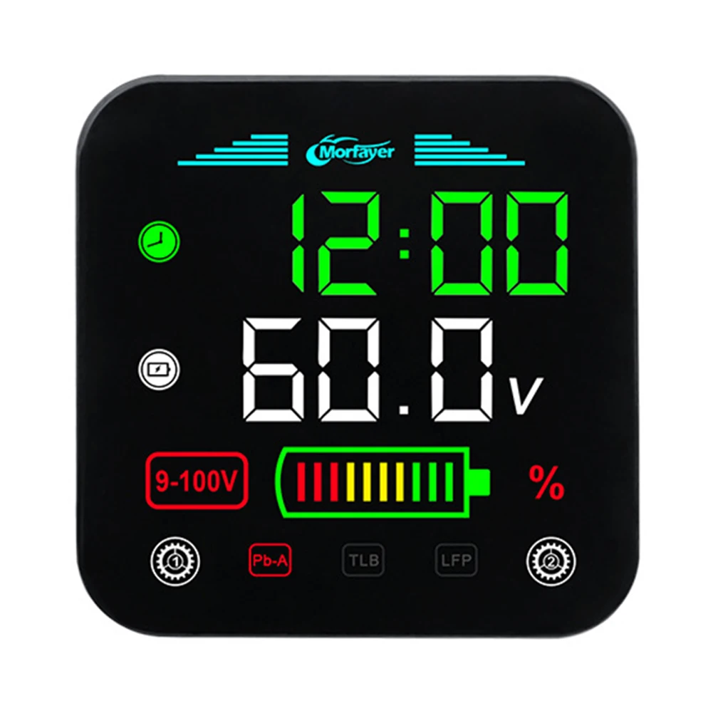 9-100V เครื่องทดสอบโวลต์มิเตอร์แบบดิจิตอล LCD รถจักรยานยนต์ไฟฟ้าระดับแบตเตอรี่โวลต์มิเตอร์นาฬิกาแบตเตอรี่เมตรอุปกรณ์จักรยานไฟฟ้า