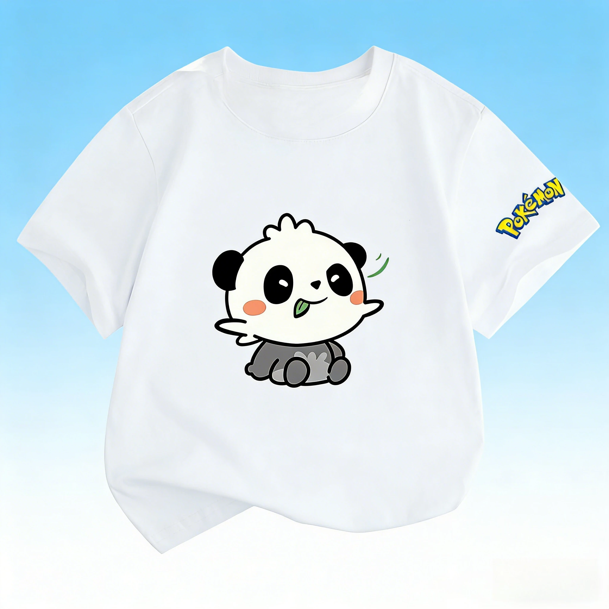 

Летняя хлопковая футболка 2026 с милым принтом панды для детей и взрослых, унисекс, свободный крой, мягкая, дышащая, в забавном аниме-стиле, с коротким рукавом