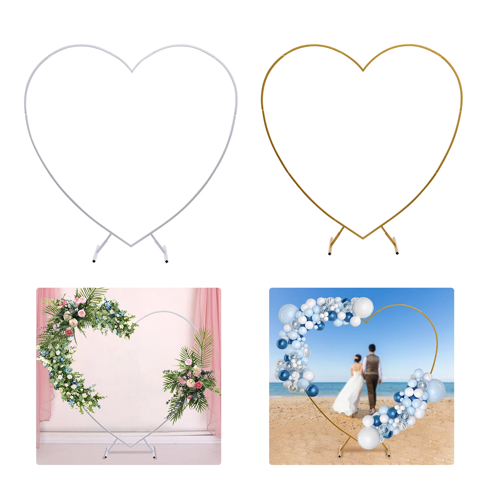 Loving Heart Arch, Metal Wedding Arch,Heart-Shaped Arch Stand Arch Climbing Frames for Wedding Birthday Background Decorations