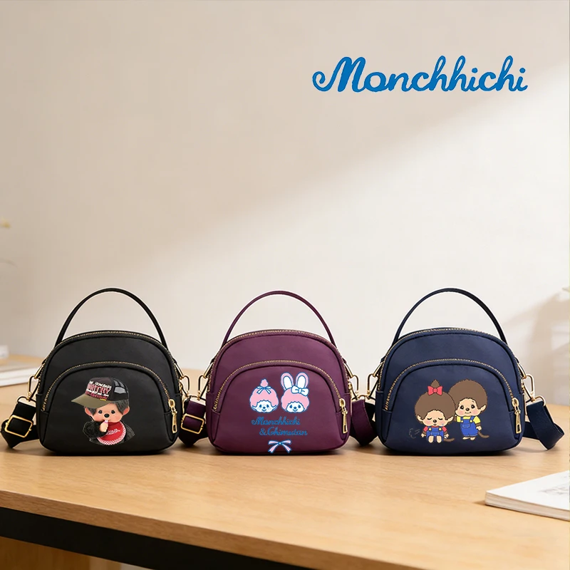 Monchhichi Woman Crossbody Bag Girl Kawaii Shoulder Bags Cartoon Fashion Satchel Female Cute Chest Pouch Phone Bag Birthday Gift