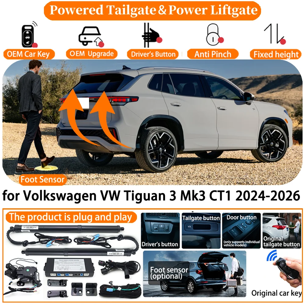 

Car Powered Tailgate system for Volkswagen VW Tiguan 3 Mk3 CT1 2024-2026 Automatic Electric Power Tailgate Tail Gate Lift kit