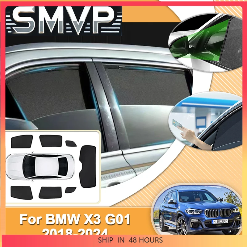 

New For BMW X3 G01 2018 2019 2020 2021 2022 2023 2024 Magnetic Sunshade Shield Windshield Curtain Window Visors Cars Accessories