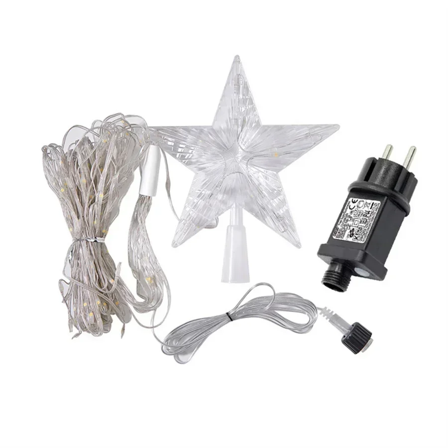 3M 9 Strands Christmas Decorations Star String Light 288LED Outdoor Waterfall Tree Light with Topper Star Christmas Icicle Light