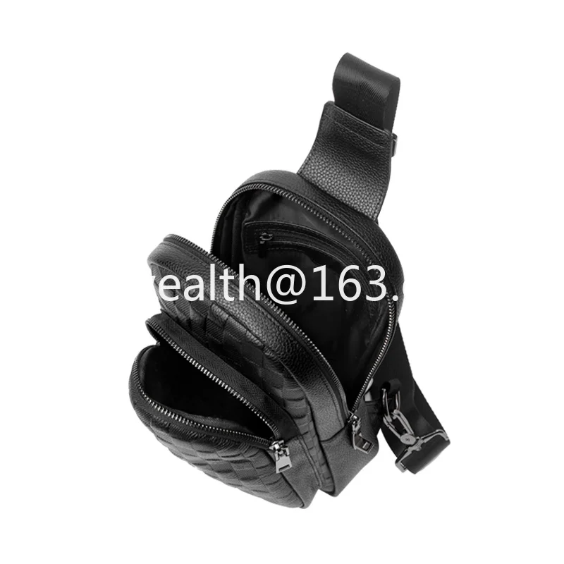 Waterproof leather anti-theft breast bag, fingerprint lock, men's diagonal span sling bag, men's crossbody bag