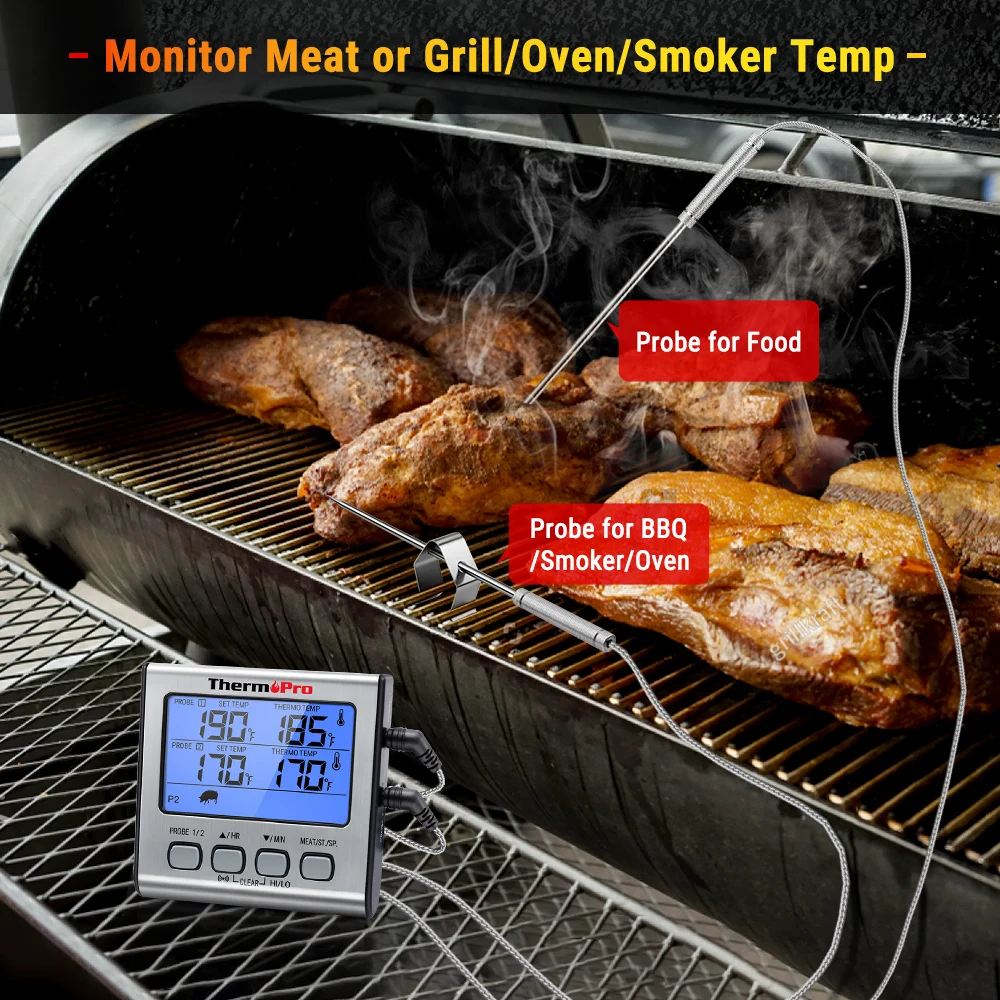 ThermoPro TP17 Digital Backlight LCD Display Dual Probe BBQ Oven Meat Grill Cooking Kitchen Thermometer