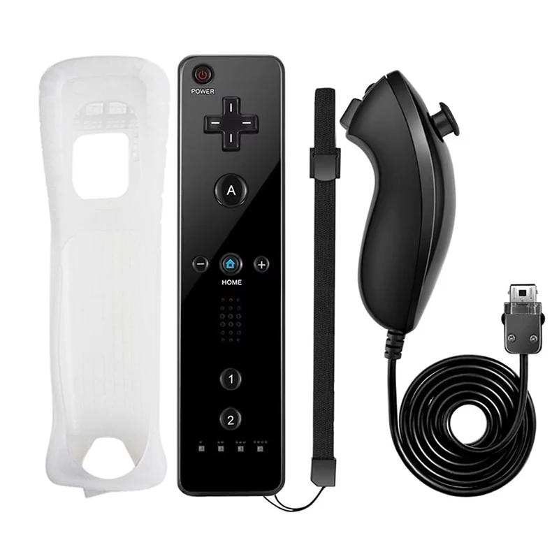 

Набор контроллеров 2 в 1 для Nintendo Wii/Wii U, опциональный джойстик Motion Plus, беспроводной игровой пульт с силиконовым чехлом для видеоигр