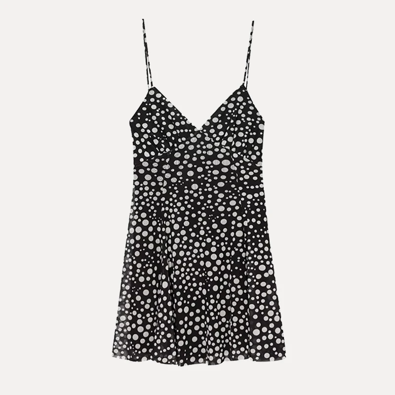 Faionable ort Printed Silk Me Dr Casual High Waist A-Line Skirt V-Ne Svel Summer New Arrival Women's Dr