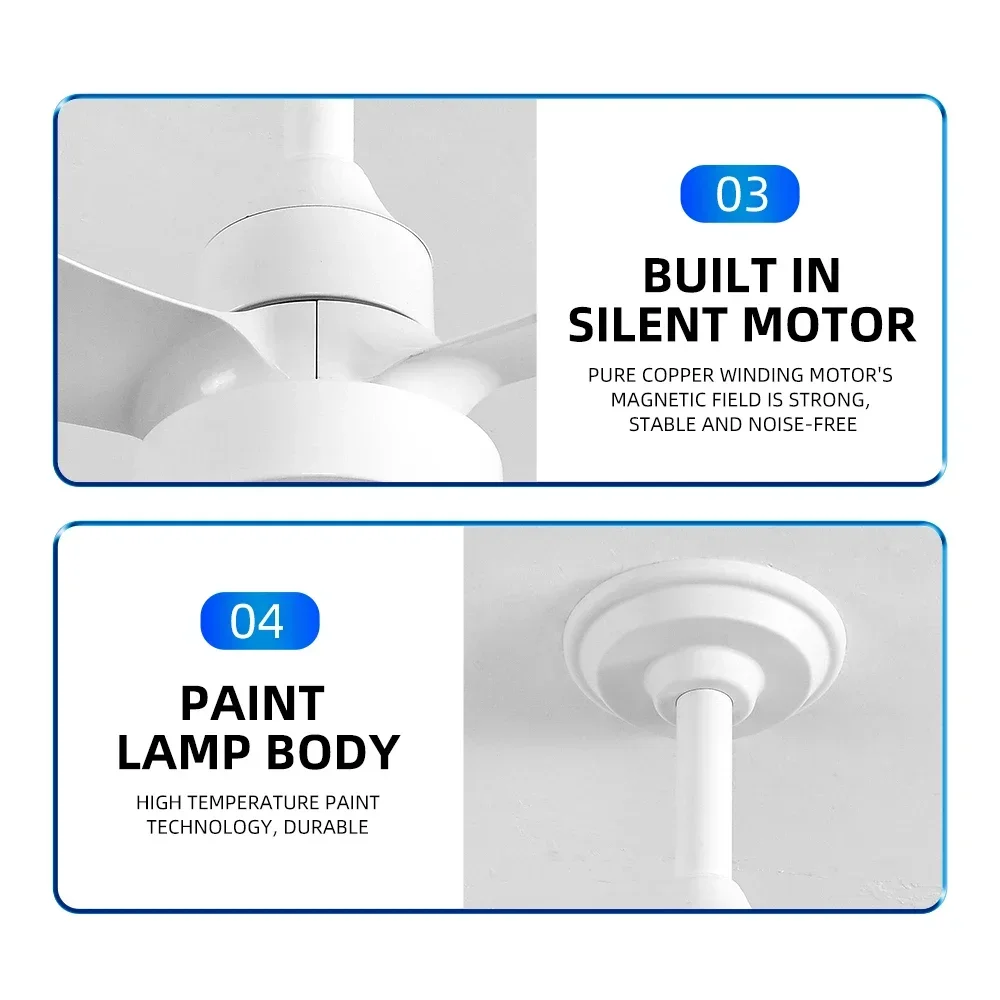 24 Inch Ceiling Fan with Lights, Remote Dimming, 3-speed Wind Speed, Modern Lighting, Simple Bedroom Indoor Lighting Ceiling Fan