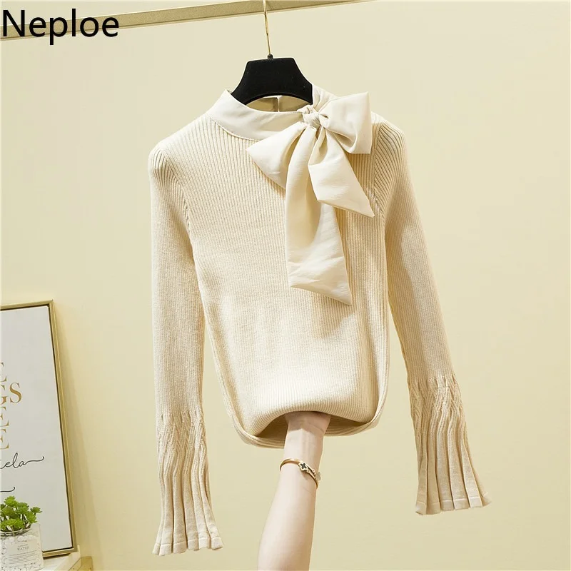 Women Sweater 2023 Korean Fashion Pullover Knit Y2K Tops Elegant Woman Sweaters Fall Bandage Top Oversized Clothing Jumper