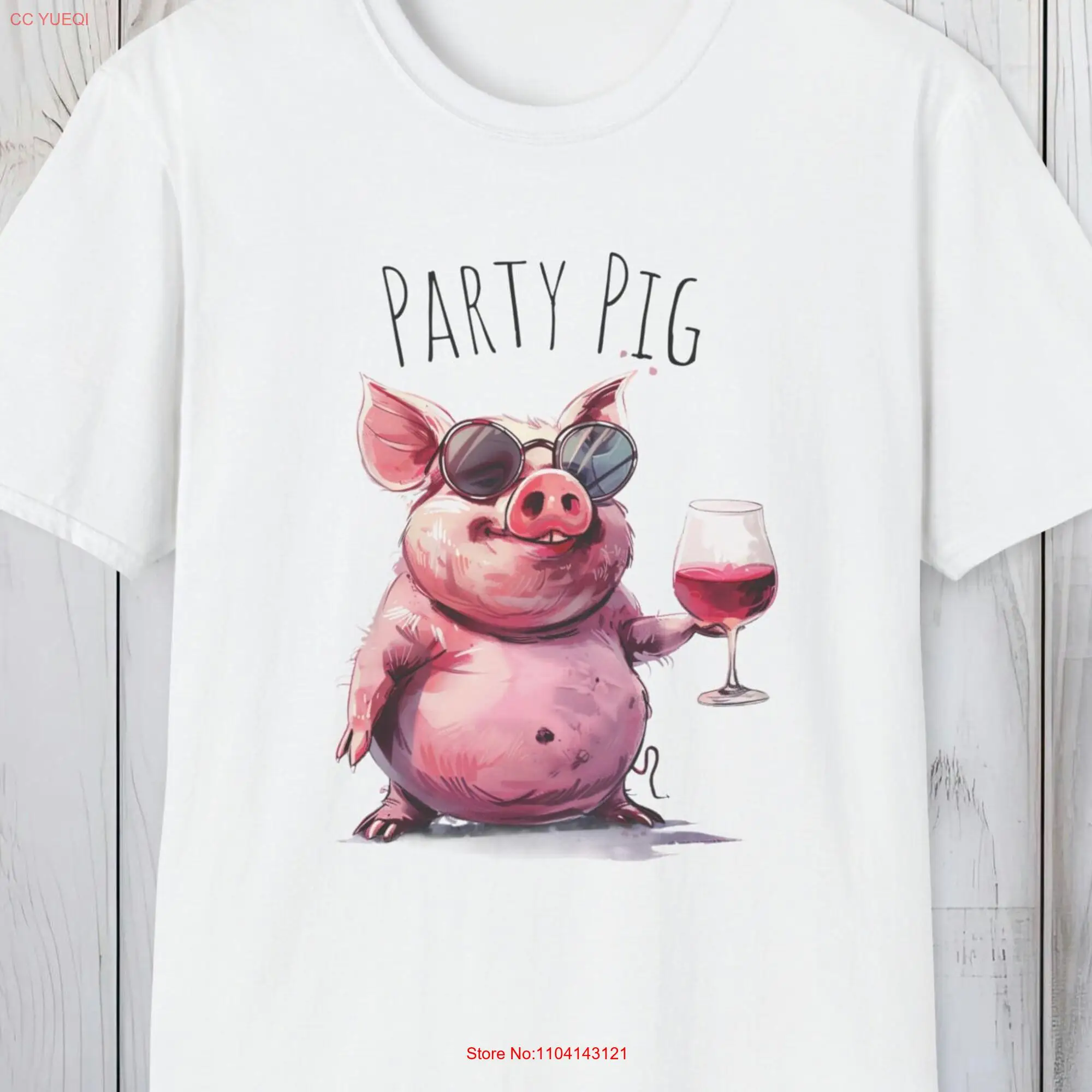 Party Pig T Shirt Comfort Style for Lovers 100 Cotton Perfect Friends Available in 3 Fashionable Colors