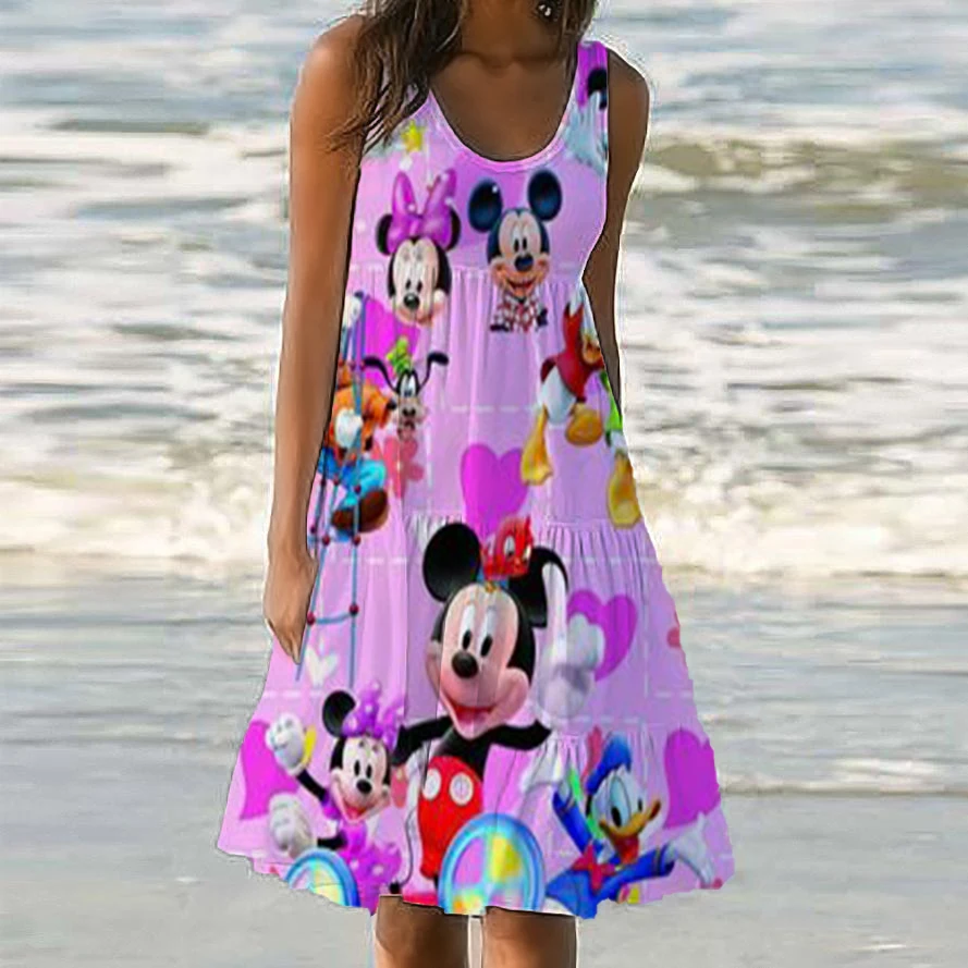 Sexy Dress Skirt Beach Wear Women 2024 Women\'s Clothing Disney Fashion Summer Dresses 2024 Loose Traf Elegant Gown Long Holiday